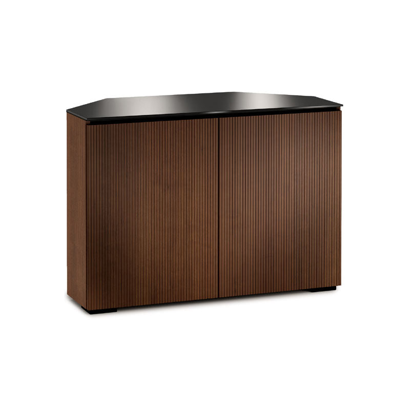 Salamander Manhattan 323 Corner Cabinet with Walnut Doors & Black Glass Top