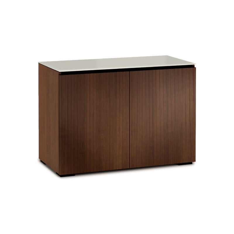 Salamander Manhattan 323 Medium Walnut Cabinet with Matte Taupe Glass Top