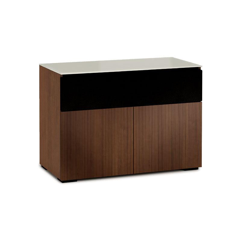 Salamander Manhattan 329 AV Cabinet with Matte Taupe Glass Top, Medium Walnut