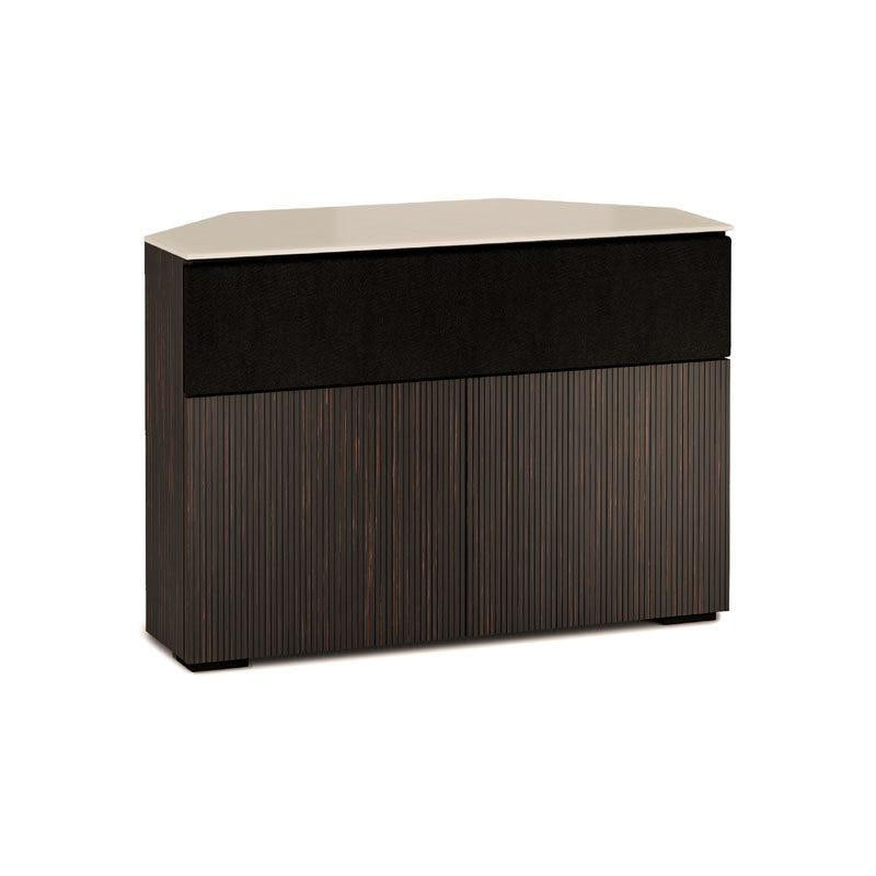 Salamander Manhattan 329 Corner AV Cabinet Ebony Maro Matte Taupe Glass Top