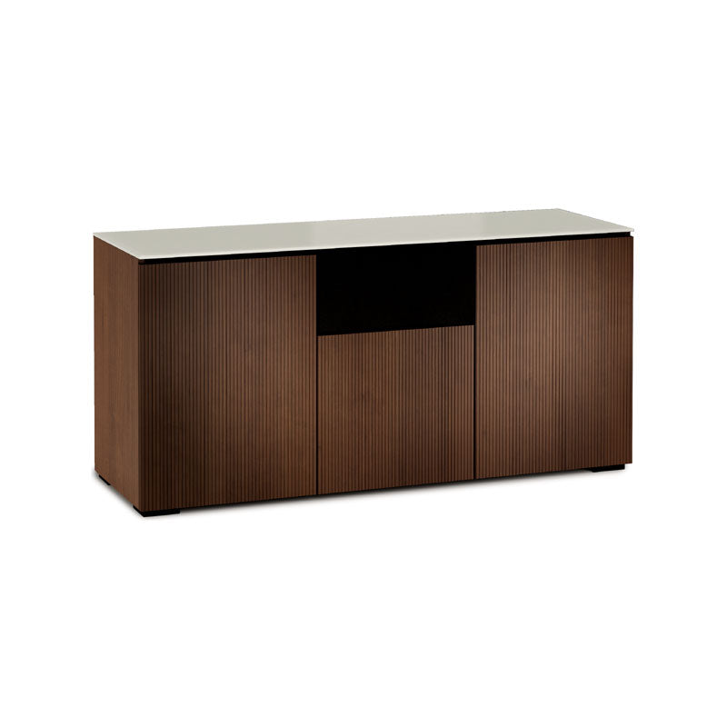 Salamander Manhattan 336 AV Cabinet with Matte Taupe Glass Top, Walnut Finish