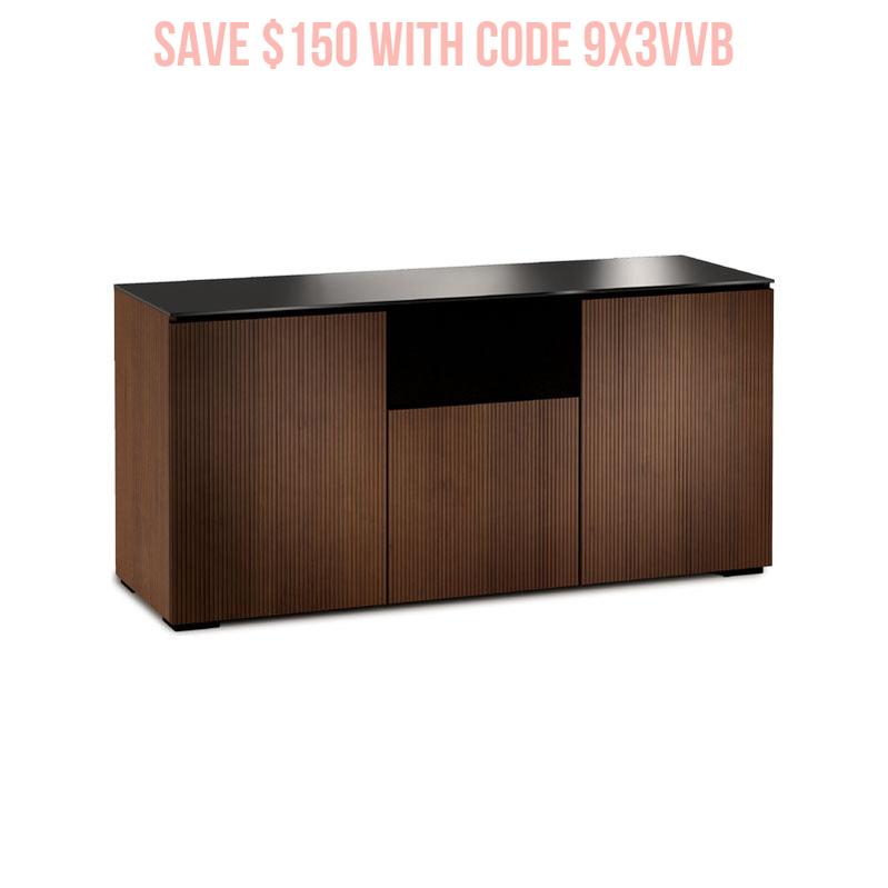 Salamander Manhattan 336 Medium Walnut Storage with Black Glass Top