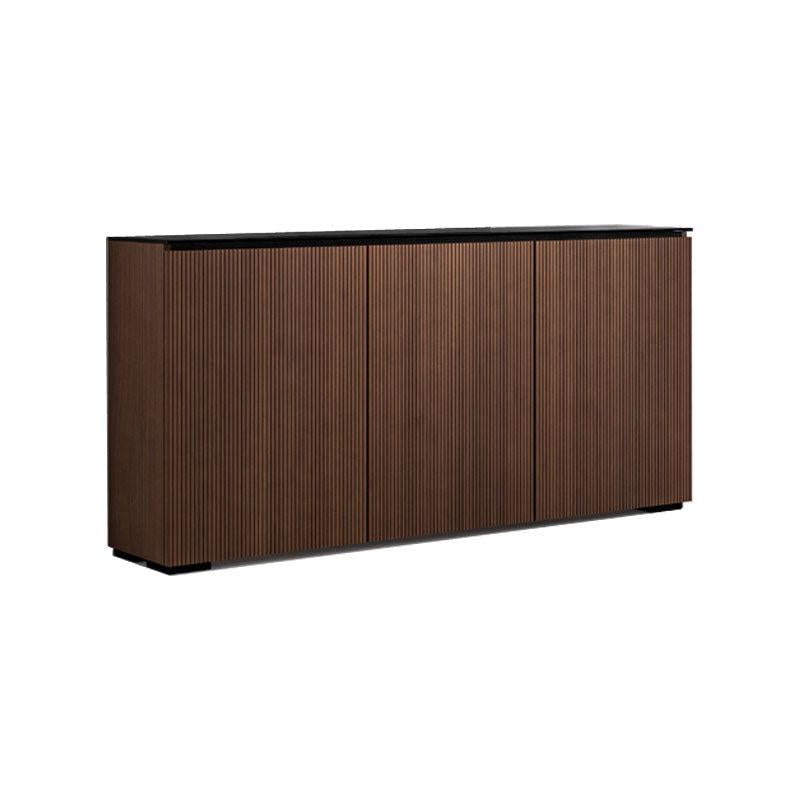 Salamander Manhattan 337 Low Profile Cabinet with Concealed Storage, Medium Walnut & Black Top