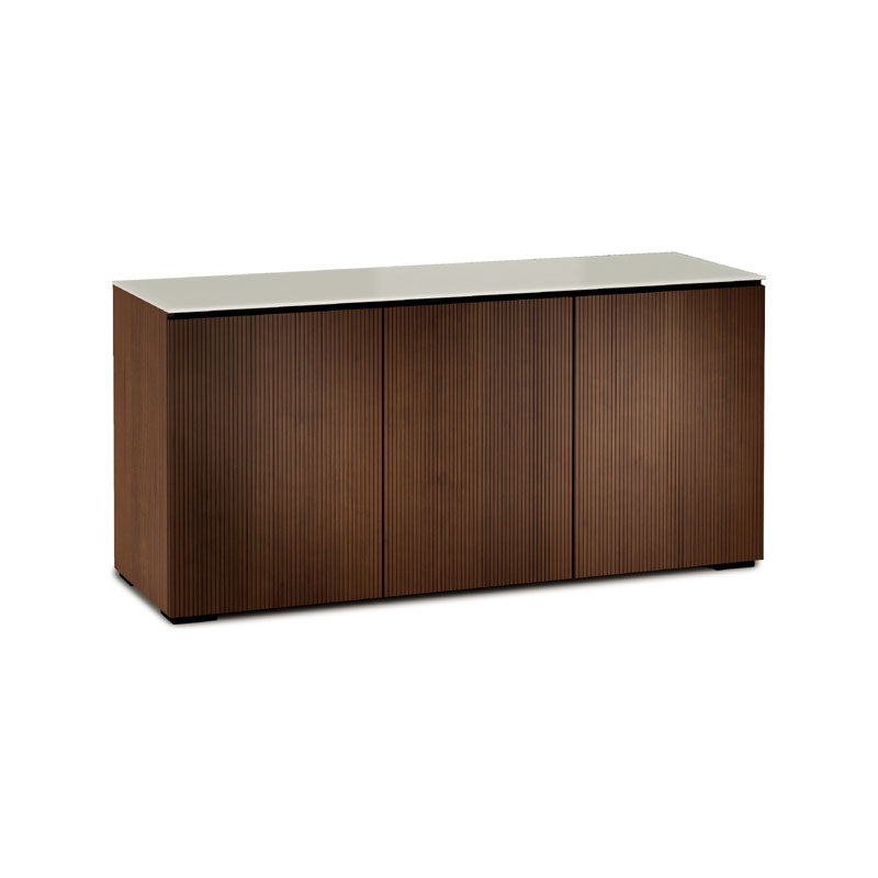 Salamander Manhattan 337 Medium Walnut Doors & Sides with Matte Taupe Glass Top – Premium Interior Fitments