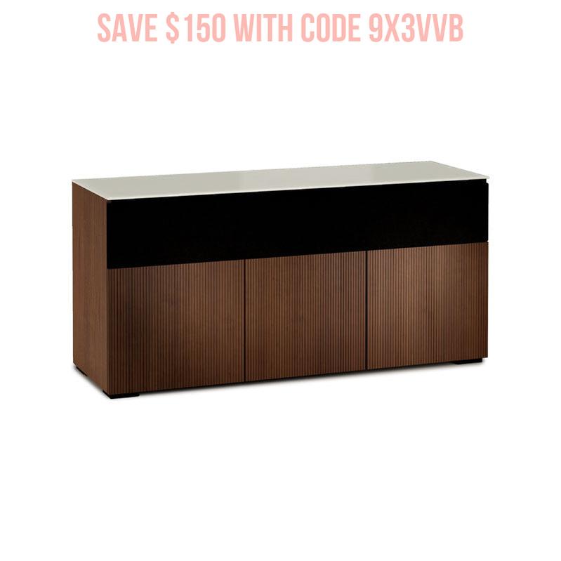 Salamander Manhattan 339 Medium Walnut Doors & Matte Taupe Glass Top