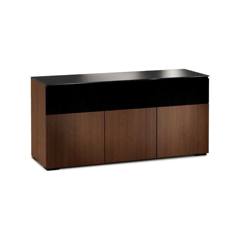 Salamander Manhattan 339 Walnut Cabinet with Black Glass Top for Modern Storage