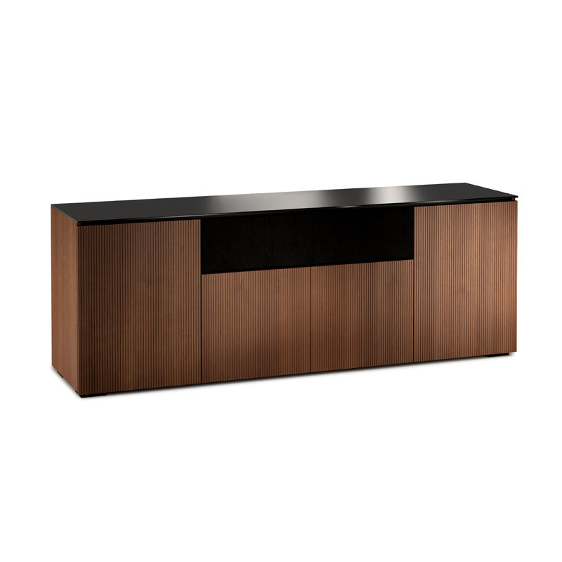 Salamander Manhattan 345 Cabinet with Medium Walnut Doors & Black Glass Top for Stylish Storage