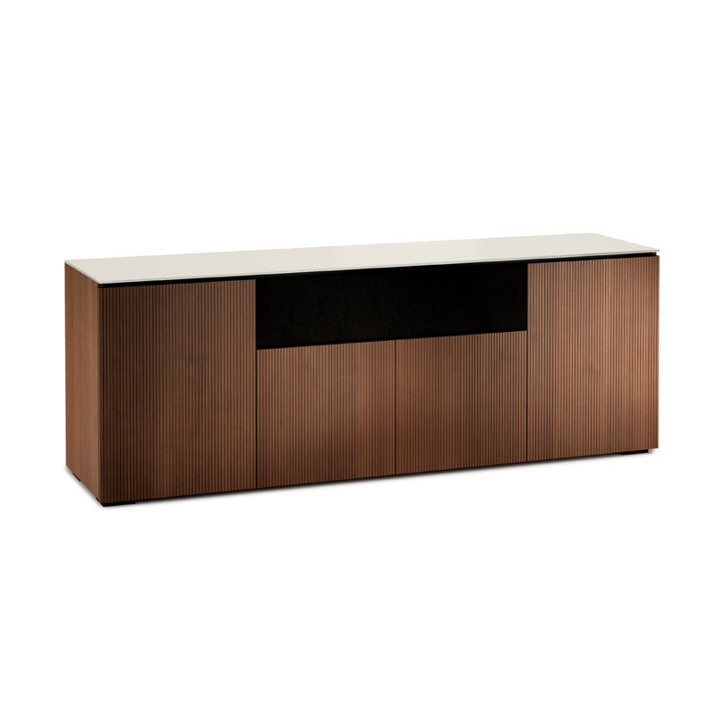 Salamander Manhattan 345 Medium Walnut Doors & Sides with Matte Taupe Glass Top