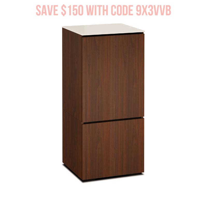 Salamander Manhattan 517 Medium Walnut Cabinet with Black Glass Top