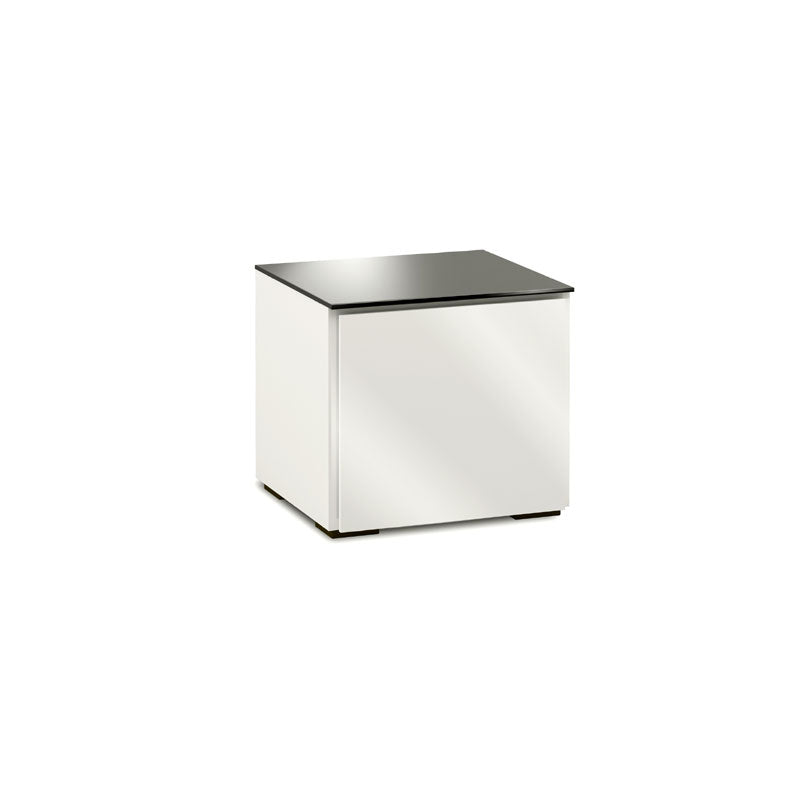 Salamander Miami 217 Gloss White AV Cabinet with Black Glass Top