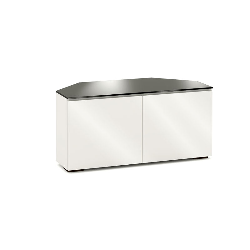Salamander Miami 221 Corner Media Console Gloss White Black Glass