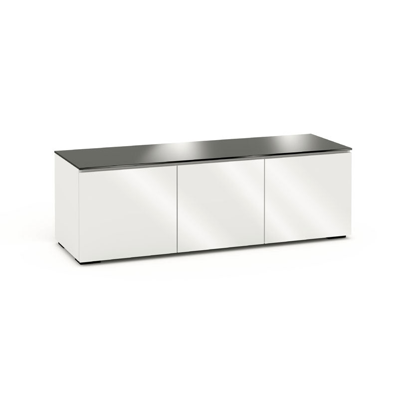 Salamander Miami 237 AV Cabinet Gloss White Black Glass for Home Theater