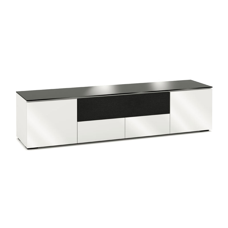 Salamander Miami 245 AV Cabinet Gloss White Black Glass for Home Theater