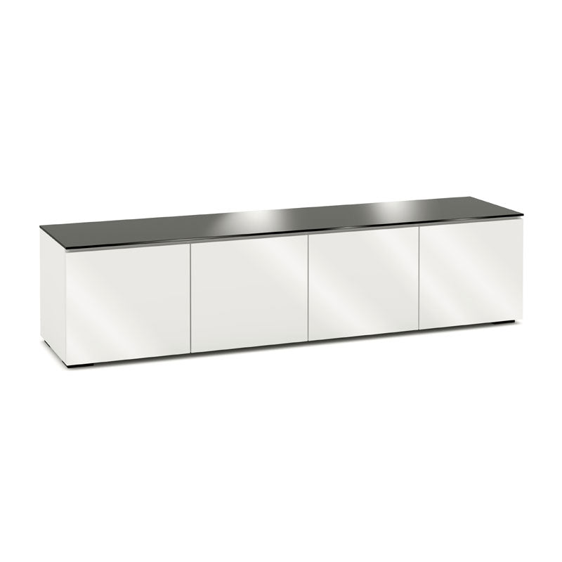 Salamander Miami 247 Gloss White & Black Glass TV Stand – Modern Design
