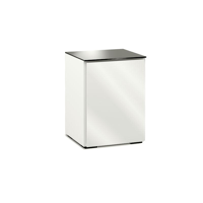 Salamander Miami 317 Gloss White Media Console with Black Glass Accents