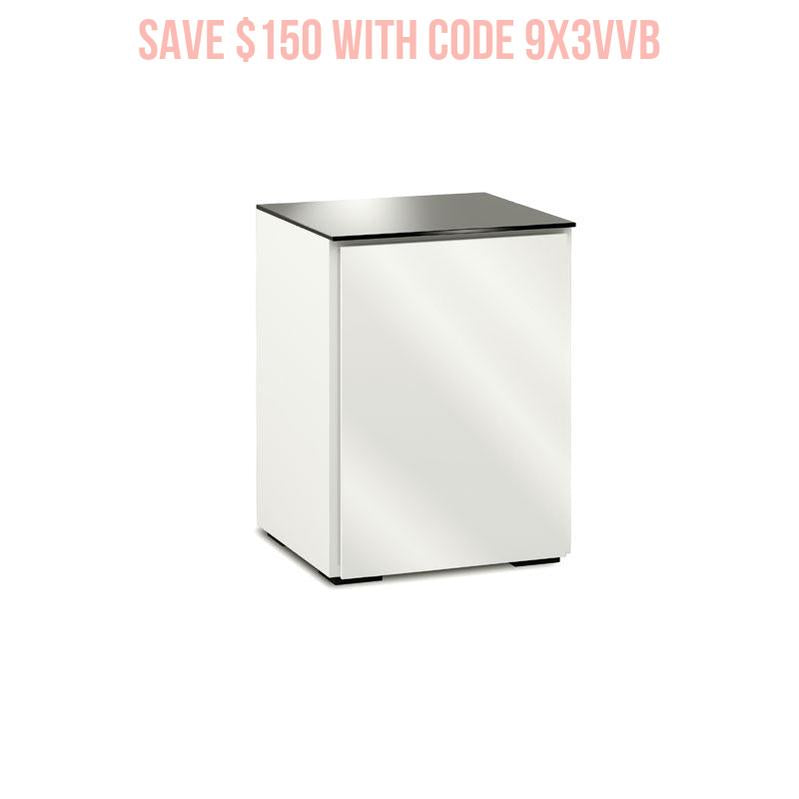 Salamander Miami 317 Gloss White Media Console with Black Glass Accents