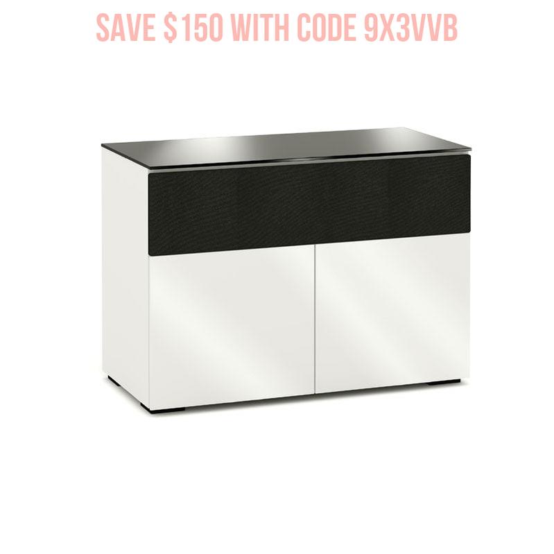 Salamander Miami 329 Gloss White & Black Glass Storage Cabinet