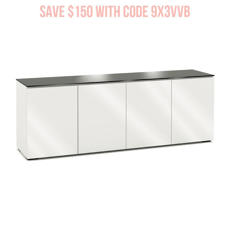 Salamander Miami 347 Gloss White & Black Glass Storage Cabinet