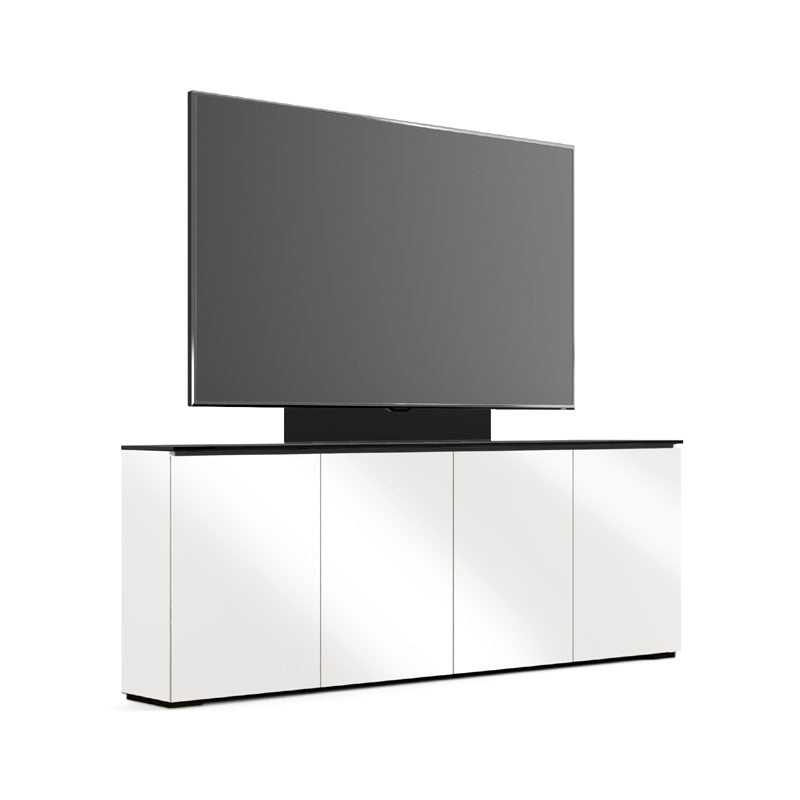 Salamander Miami 347 Low Profile TV Mount Console Gloss White Black Glass