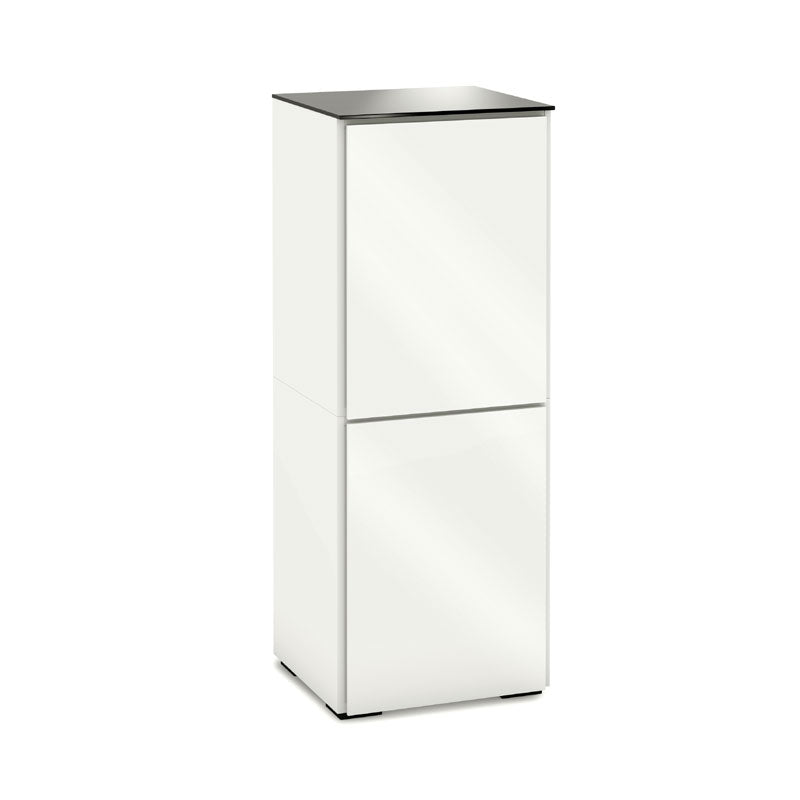 Salamander Miami 617 Gloss White & Black Glass Two-Tier Coffee Table