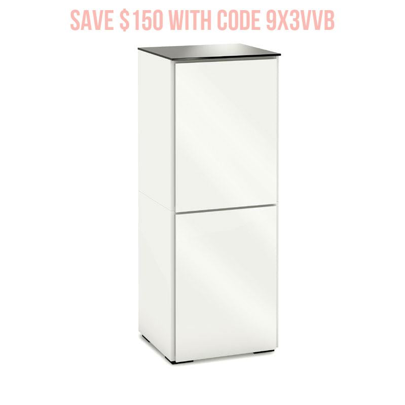 Salamander Miami 617 Gloss White & Black Glass Two-Tier Coffee Table