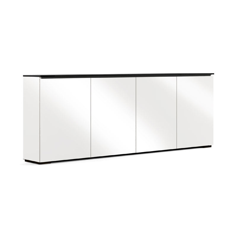 Salamander Miami Low Profile TV Stand Gloss White Black Glass