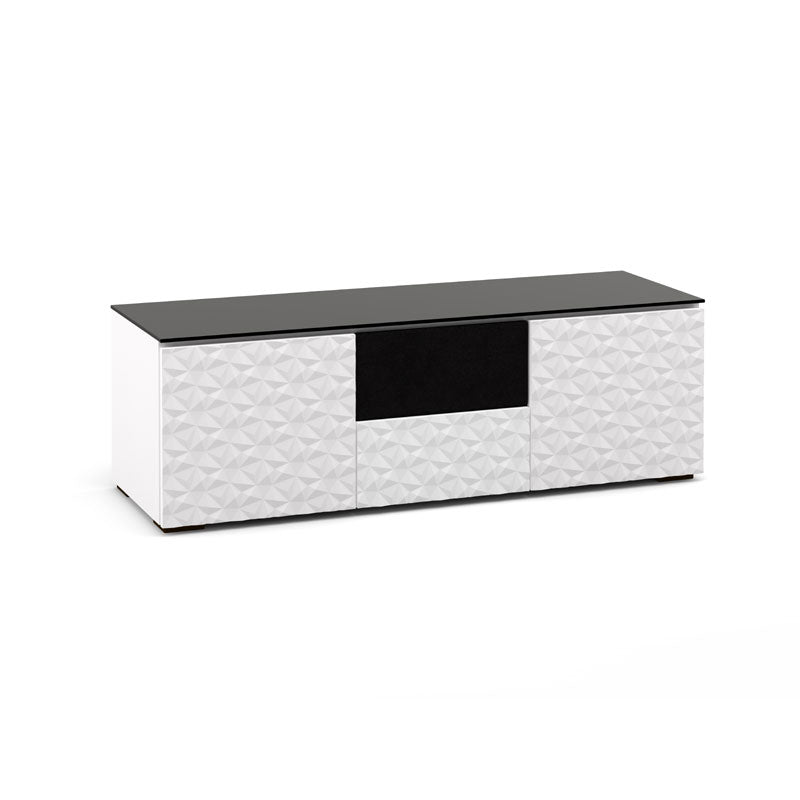 Salamander Milan 236 White/Black Glass A/V Cabinet for Large TVs