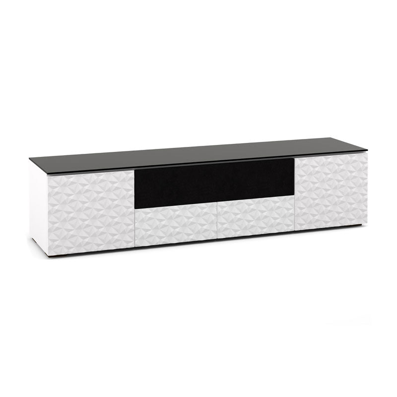 Salamander Milan 245 White & Black Glass Display Cabinet Modern Storage