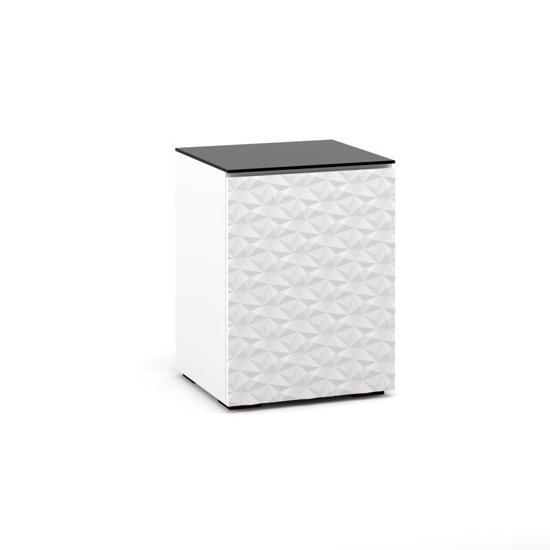 Salamander Milan 317 AV Cabinet White Black Glass – Modern Media Storage