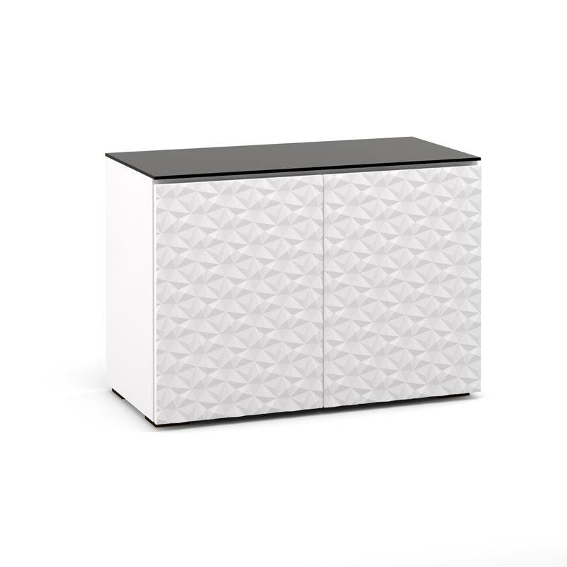 Salamander Milan 323 White & Black Glass Console – Slim Storage Solution