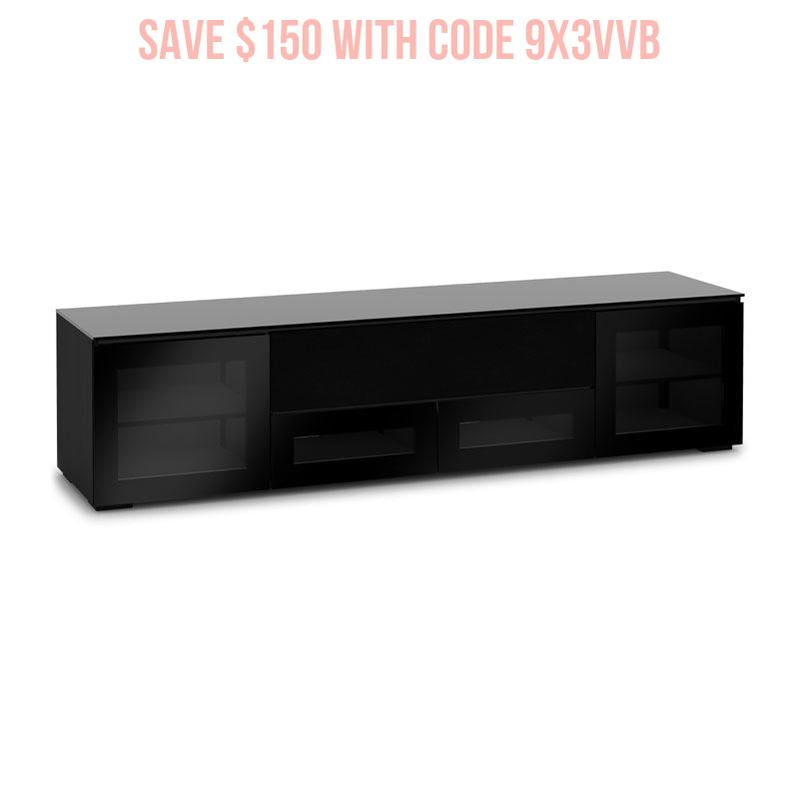 Salamander Oslo 245 Black Glass AV Cabinet for Large TVs