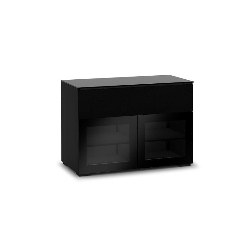 Salamander Oslo 329 Black Glass AV Cabinet with Ventilation
