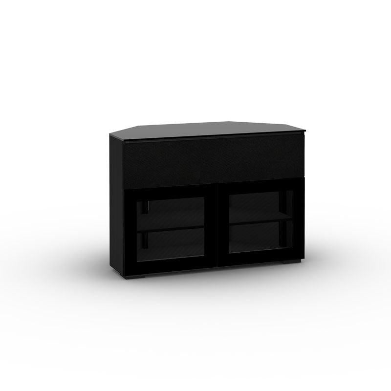 Salamander Oslo 329 Corner AV Cabinet Black Glass – Space-Saving Design
