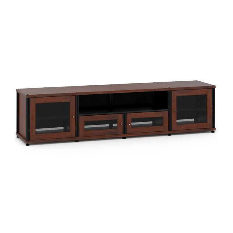 Salamander Synergy 245 Walnut AV Furniture with Black Posts