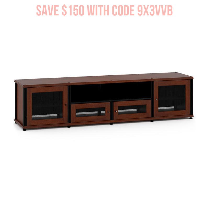 Salamander Synergy 245C/B AV Cabinet Cherry Black Posts, Ventilated