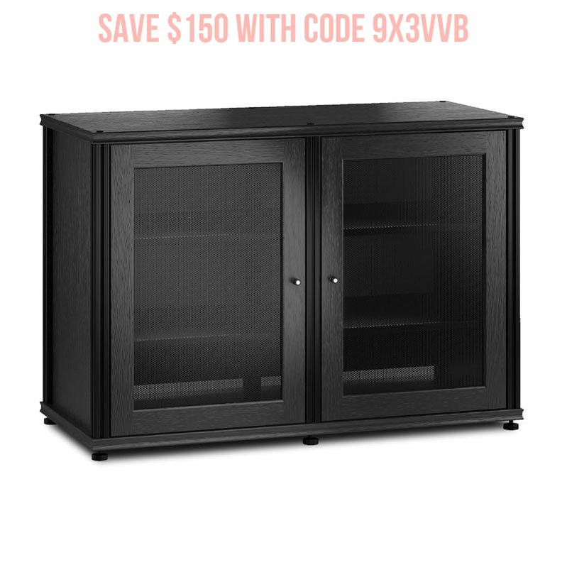Salamander Synergy 323 Single Box AV Cabinet Black Oak for Home Theater