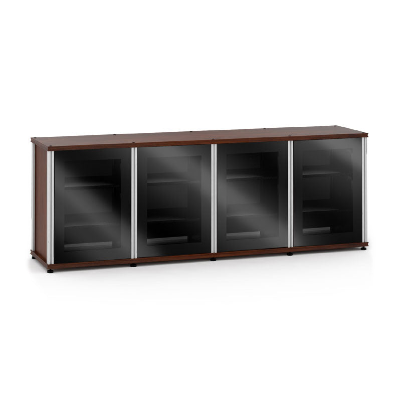 Salamander Synergy 347W Quad AV Cabinet Walnut with Aluminum Posts