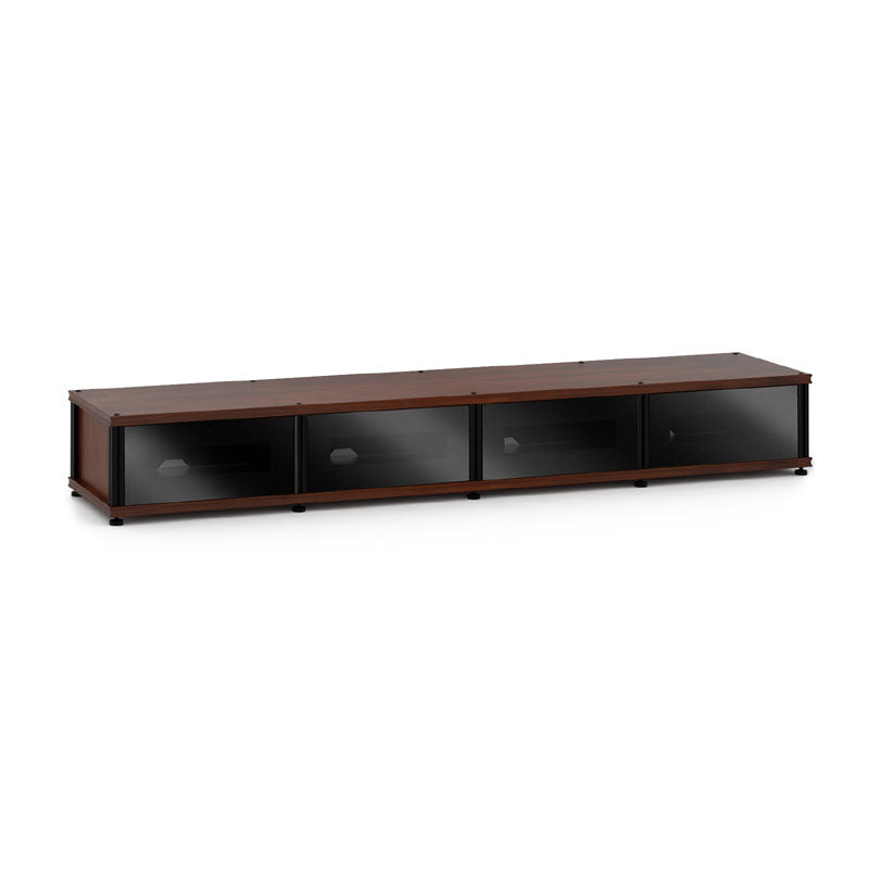 Salamander Synergy Model 141 Dark Walnut Cabinet with Black Glass Doors