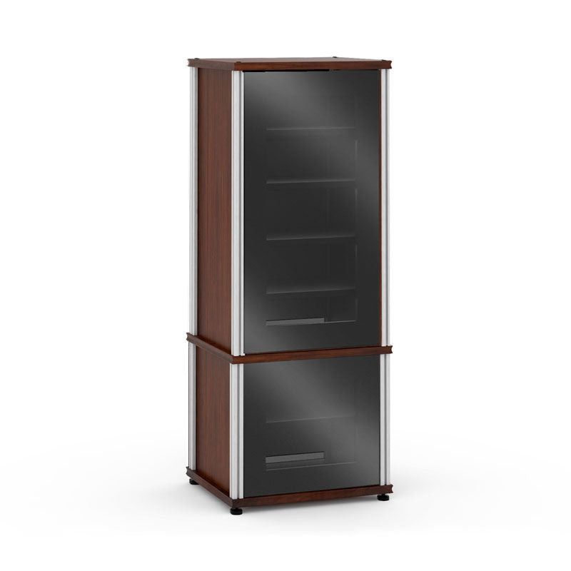 Salamander Synergy Model 603 Media Console Dark Walnut Black Glass