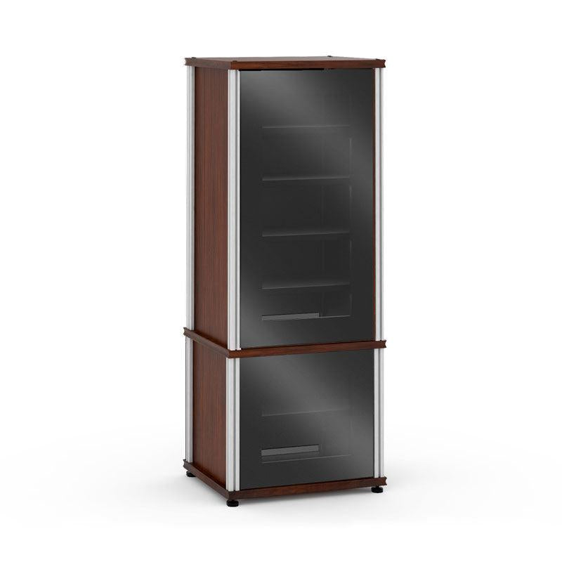 Salamander Synergy Model 603 Media Console Dark Walnut Black Glass
