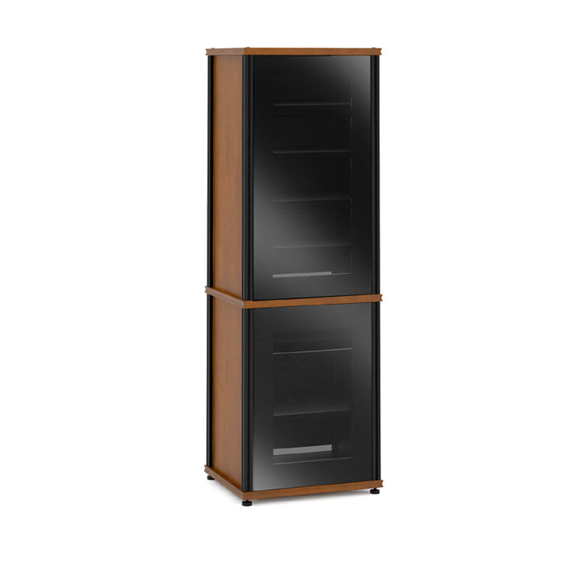 Salamander Synergy Model 703 AV Cabinet – American Cherry, Black Glass Doors, Modular Design