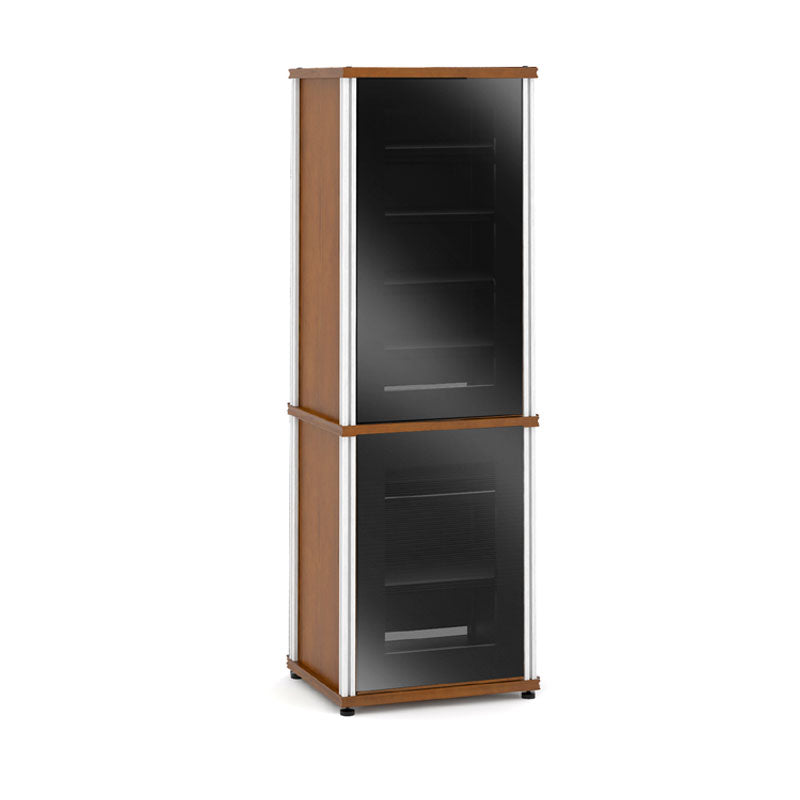 Salamander Synergy Model 703 AV Cabinet with Black Glass Doors & Aluminum Posts