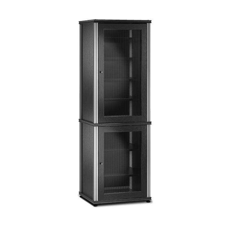 Salamander Synergy Model 703 Black Oak AV Cabinet with Aluminum Posts