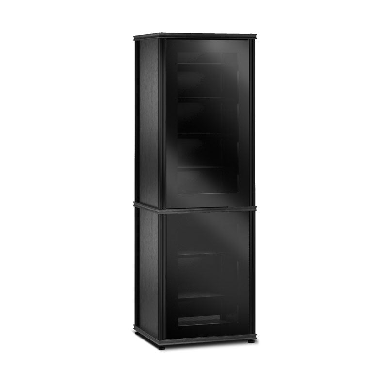 Salamander Synergy Model 703 Black Oak Media Cabinet with Glass Doors