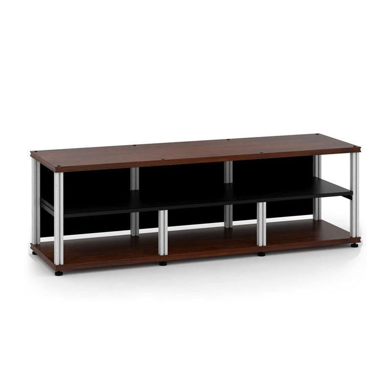 Salamander Synergy Open Center Triple 20 AV Cabinet Walnut Aluminum Posts