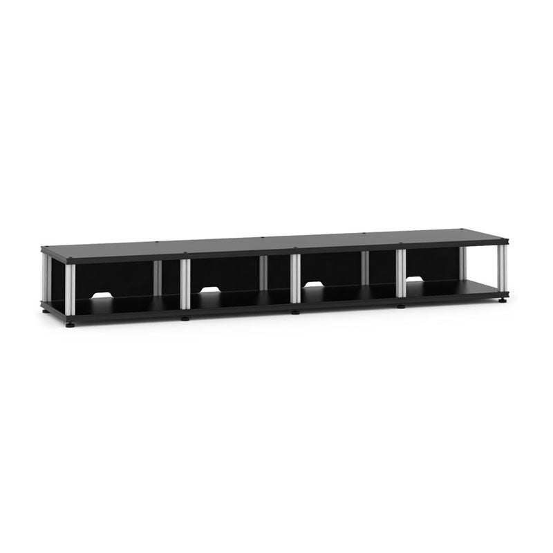 Salamander Synergy Quad 10 AV Cabinet Black Oak Aluminum Posts