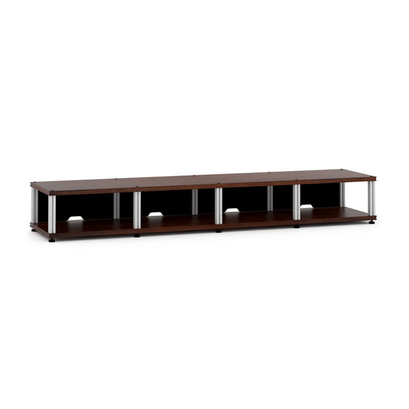 Salamander Synergy Quad 10 Walnut AV Cabinet with Aluminum Posts
