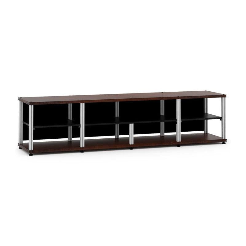 Salamander Synergy Quad 20 AV Cabinet with Center Opening – Walnut & Aluminum Posts