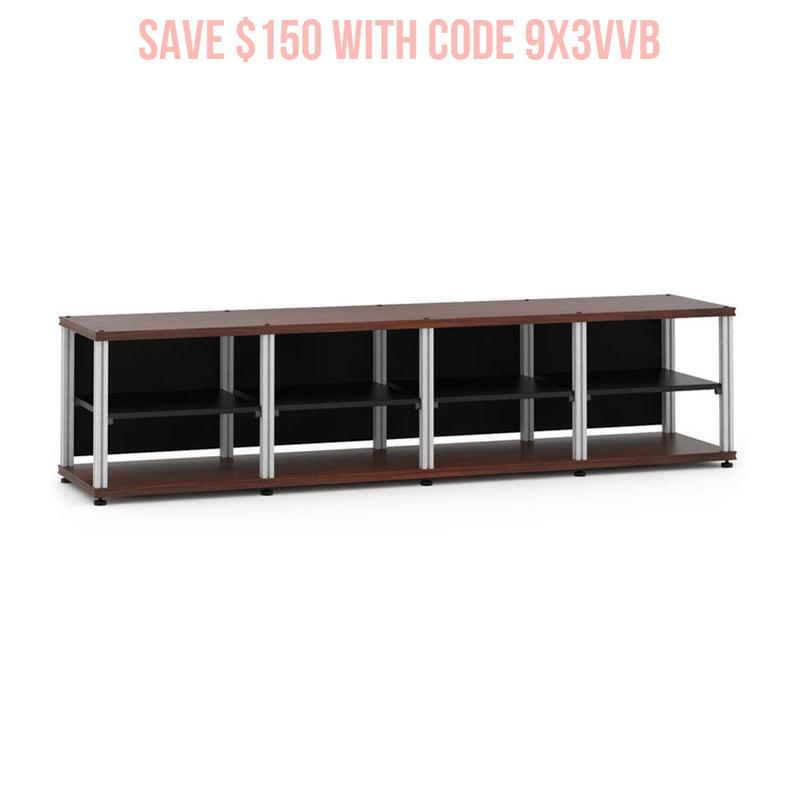 Salamander Synergy Quad 20 Walnut AV Cabinet with Aluminum Posts