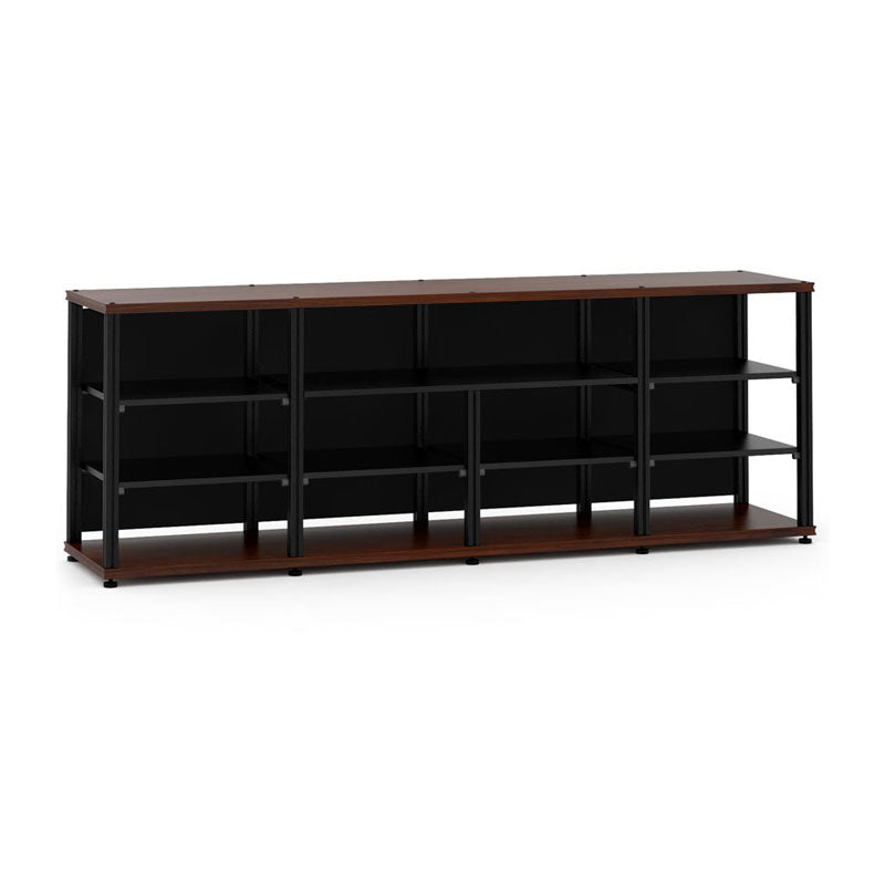 Salamander Synergy Quad 30 Open Center AV Cabinet Walnut Black Posts